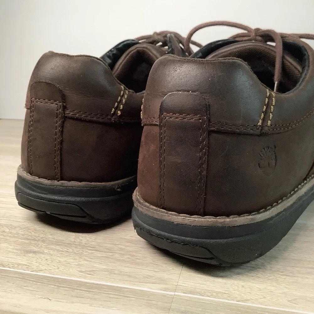 TIMBERLAND Mens Brown Leather Anti-Fatigue Oxfords Lace-up Shoe Casual US 13